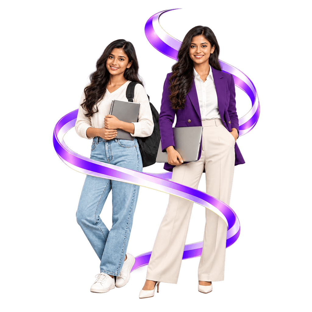 Business student progressing toward a professional career